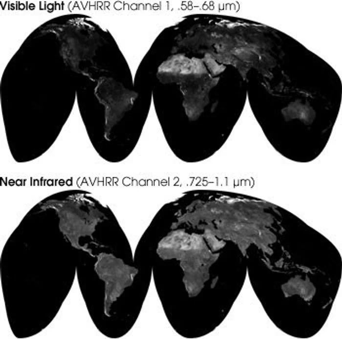 NASA comparison of visible and near-infrared views of vegetation